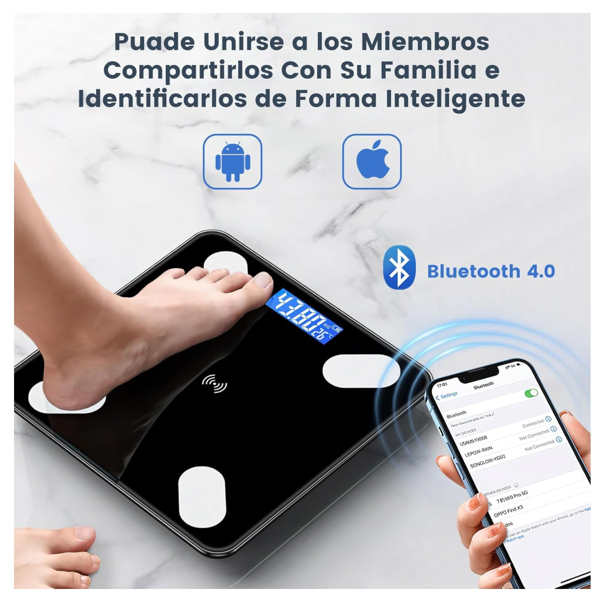 Bascula Pesa Persona Con Bluetooth