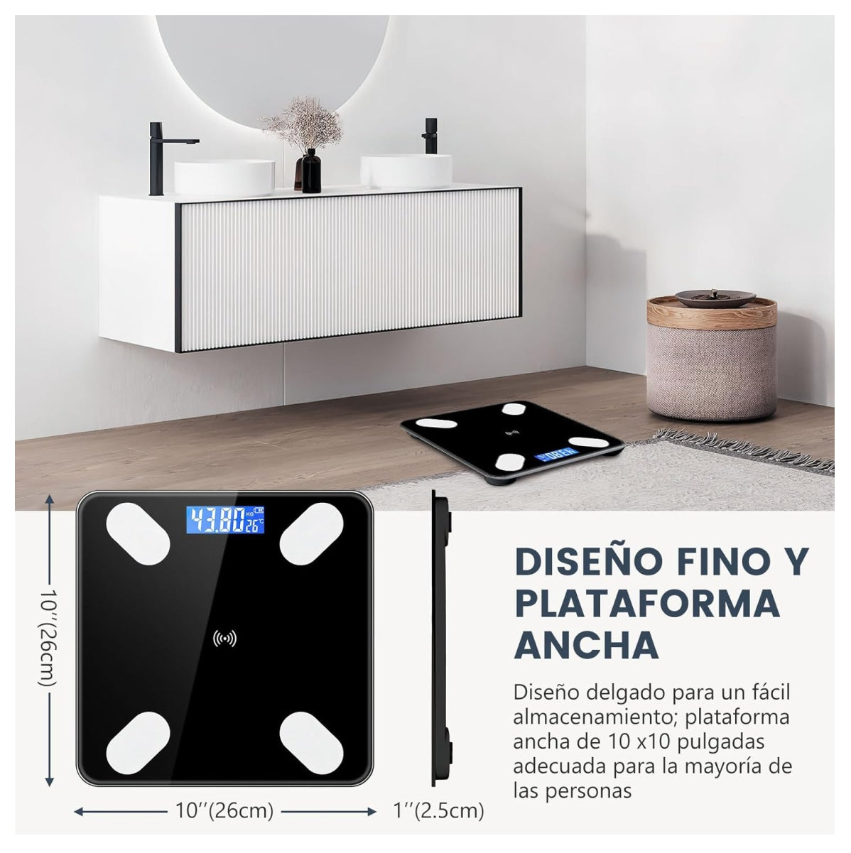 Bascula Pesa Persona Con Bluetooth