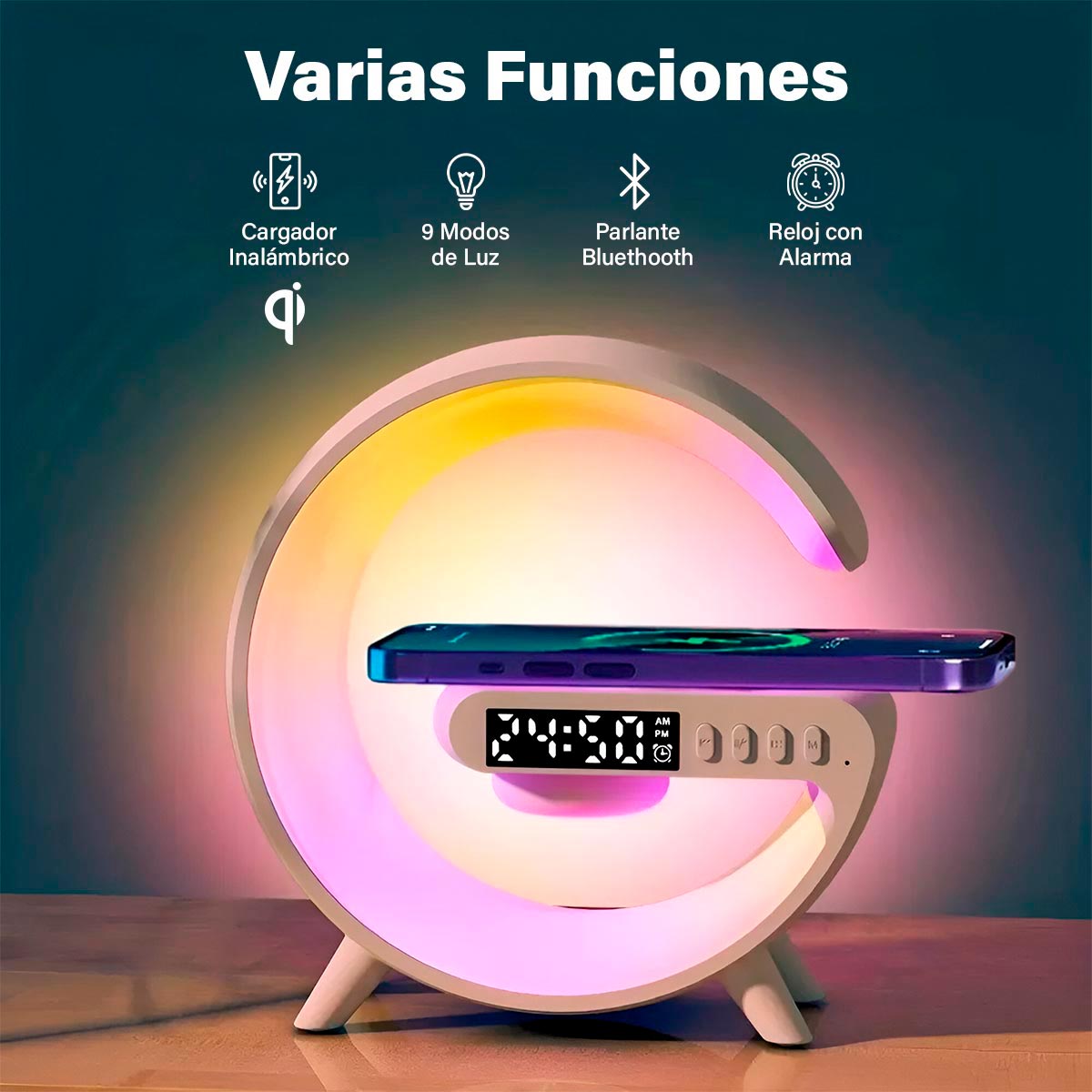 TECNO LÁMPARA 4 EN 1 Parlante🤩 Bluetooth➰ Cargador⚡ G63