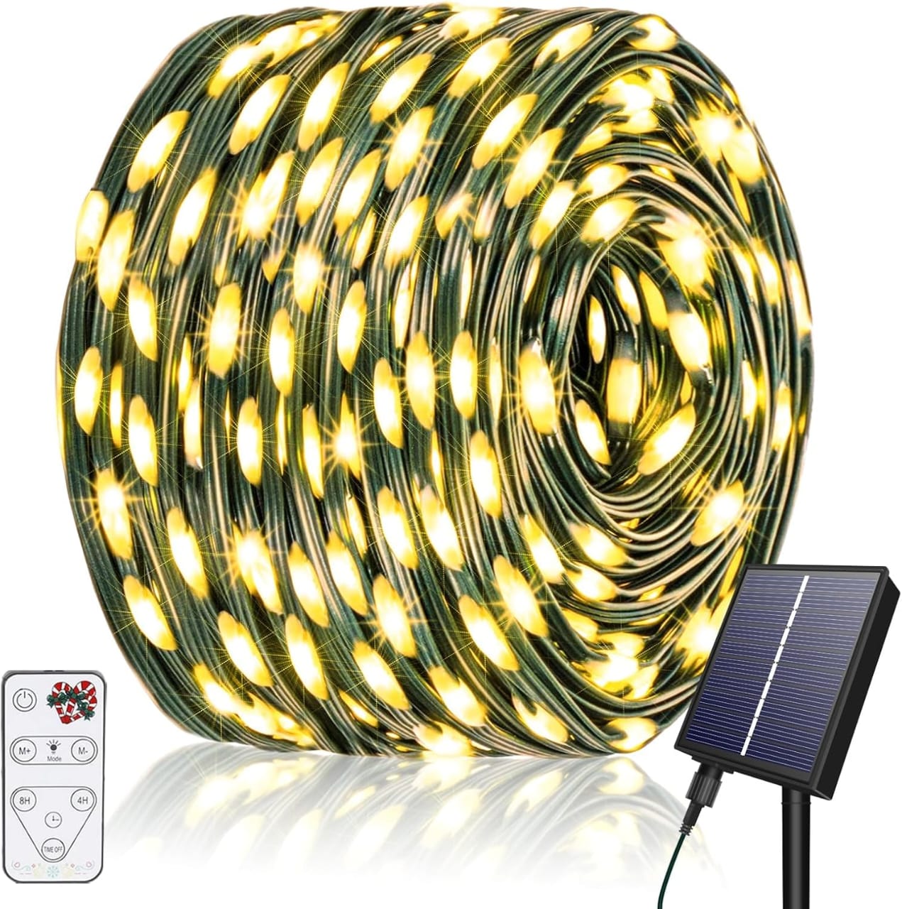 Luces Navidad Panel Solar, Control 10m+ otra de 50 metros